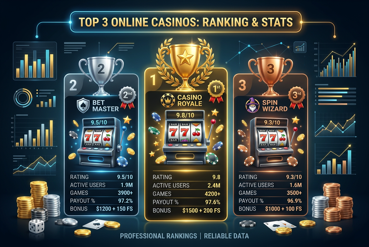 Ranking najlepszych kasyn online w Polsce 2026 z grafiką żetonów i pucharów